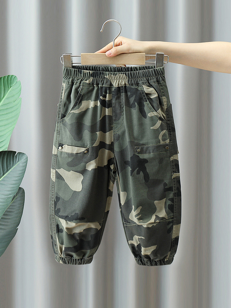 5745 pantalones de camuflaje para niños primavera y otoño 2025 nuevos pantalones para niños otoño ropa para niños bebé mono para niños