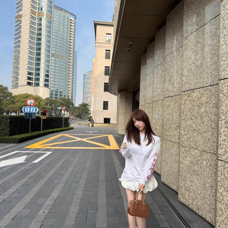 高版本~新款CH克罗伈长袖T恤秋冬紫色梵文印花长袖T恤上衣女男款|undefined