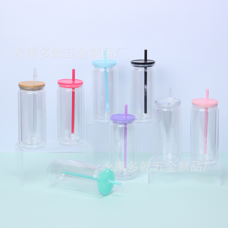 新品16オンスカラープラスチックメイソンカップカラーゼリースノーボールカップストローカップ20オンス二重プラスチックカップ|undefined
