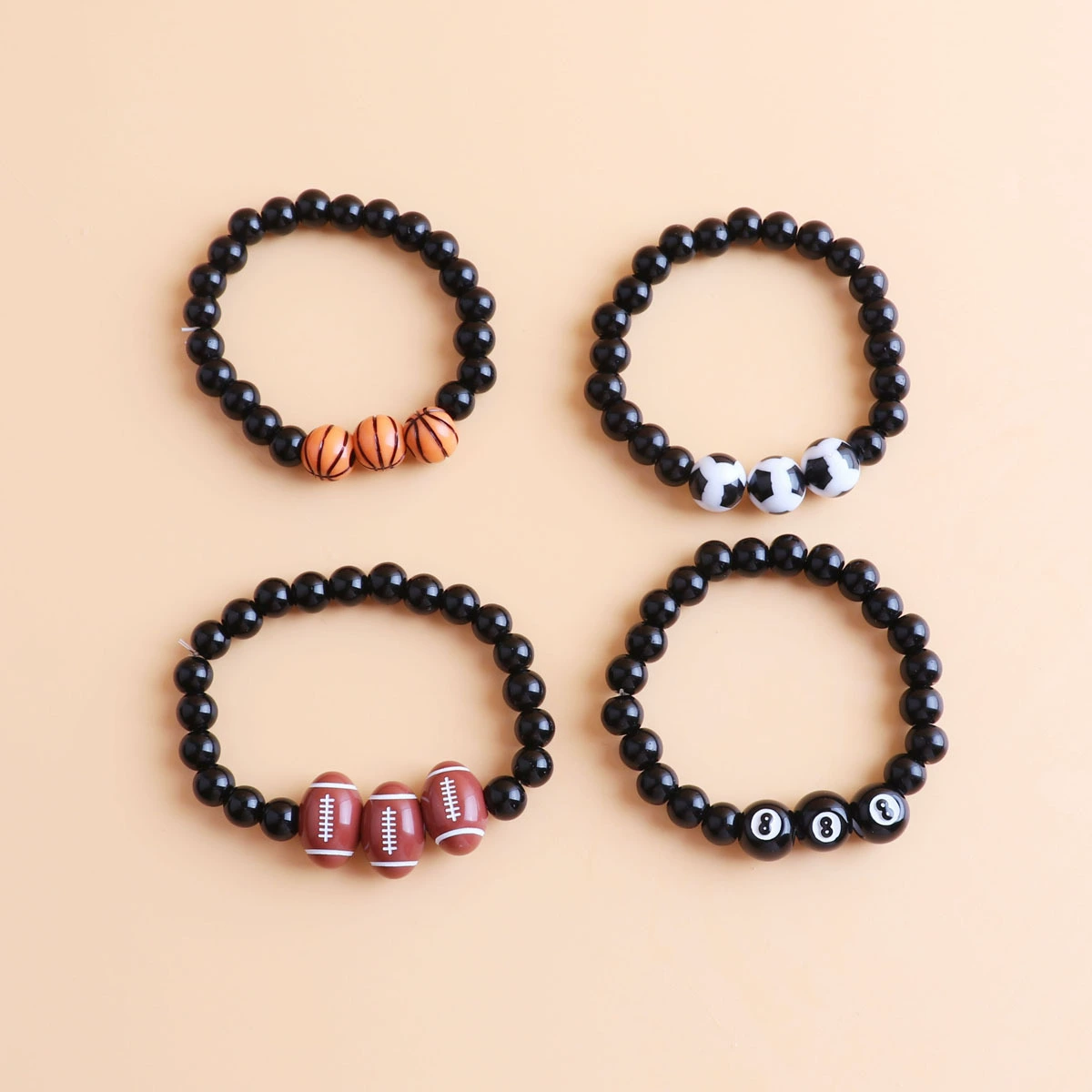 Европейский и американский трансграничный горячий продавать цифровой 8 волейбольный баскетбольный браслет мужские имитация ОБСИДИАНОВЫХ бусин браслет с синим шаром