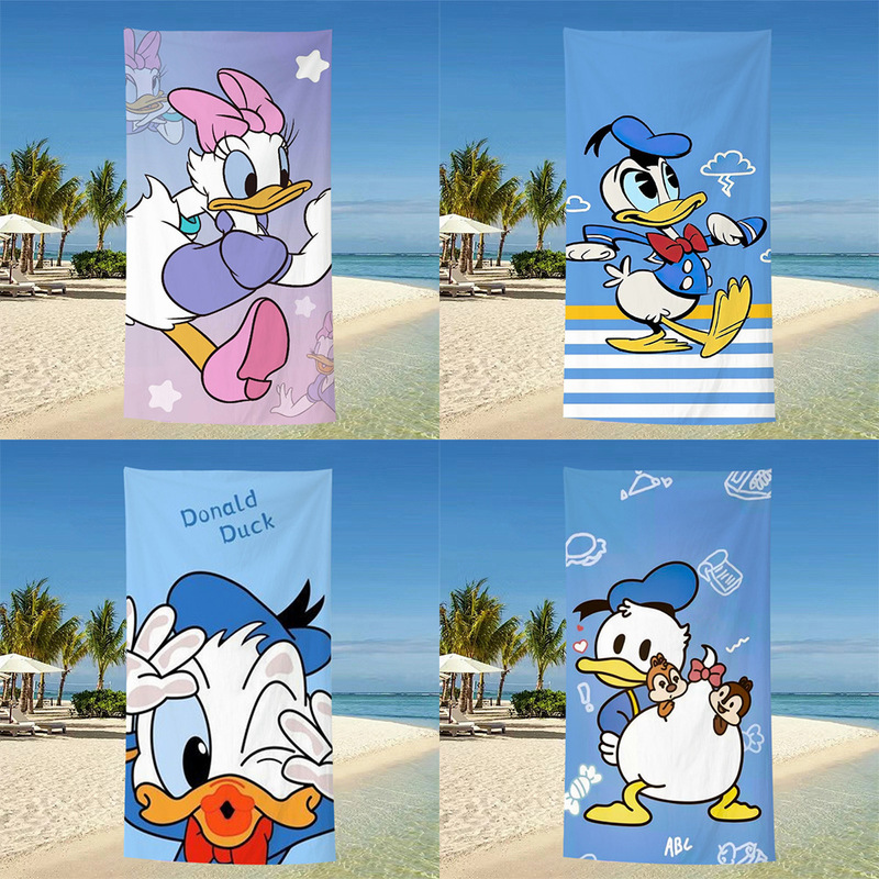 Cartoon Donald Duck Daisy Digital Printed Microfiber Beach Towel, Water-Absorbent, Sand-Free Swimming Bath Towel, Small Towel Cartoon Donald Duck Daisy Digital Printed Microfiber Beach Towel, Water-Absorbent, Sand-Free Swimming Bath Towel, Small Towel