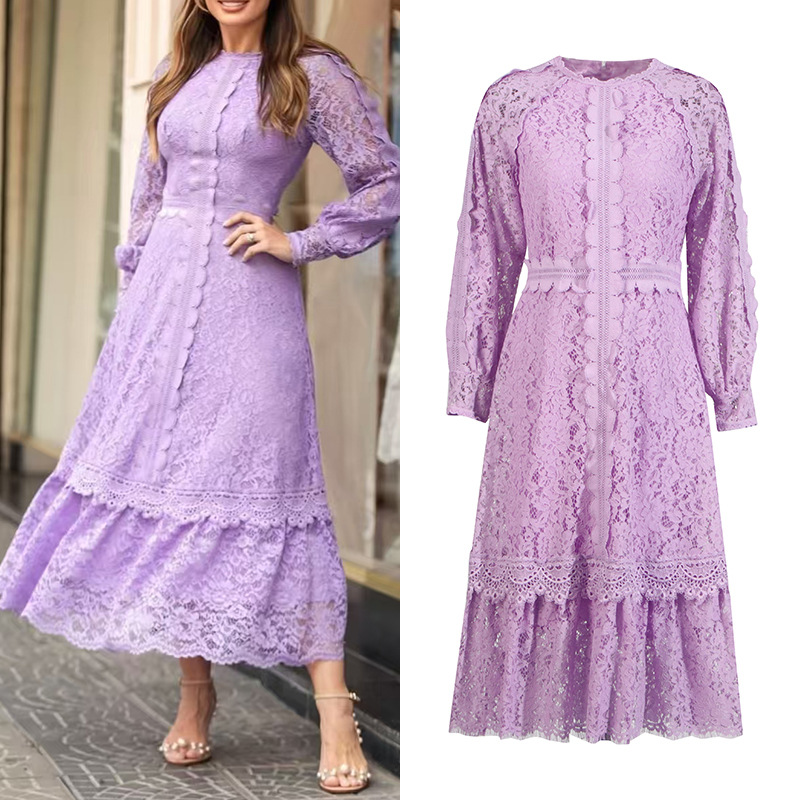Retro summer design long-sleeve with a round collar with zipper