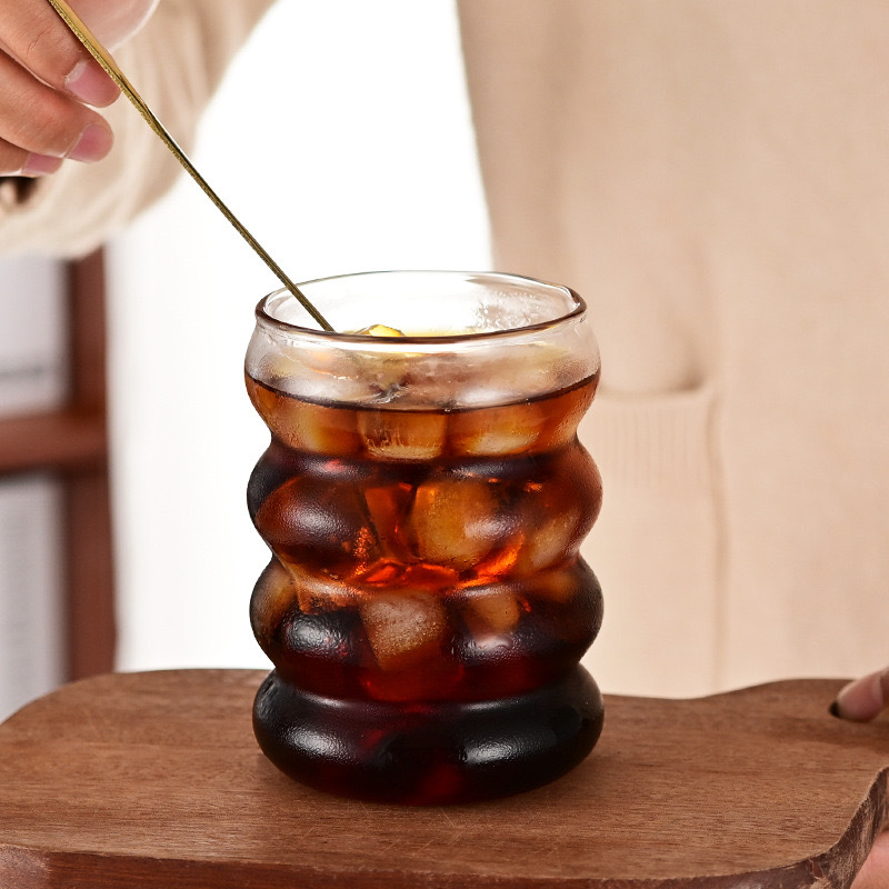 Estilo coreano ins mismo estilo Caterpillar Glass celebridad en línea taza de café hielo taza de latte americano hogar resistente al calor taza de agua image 4