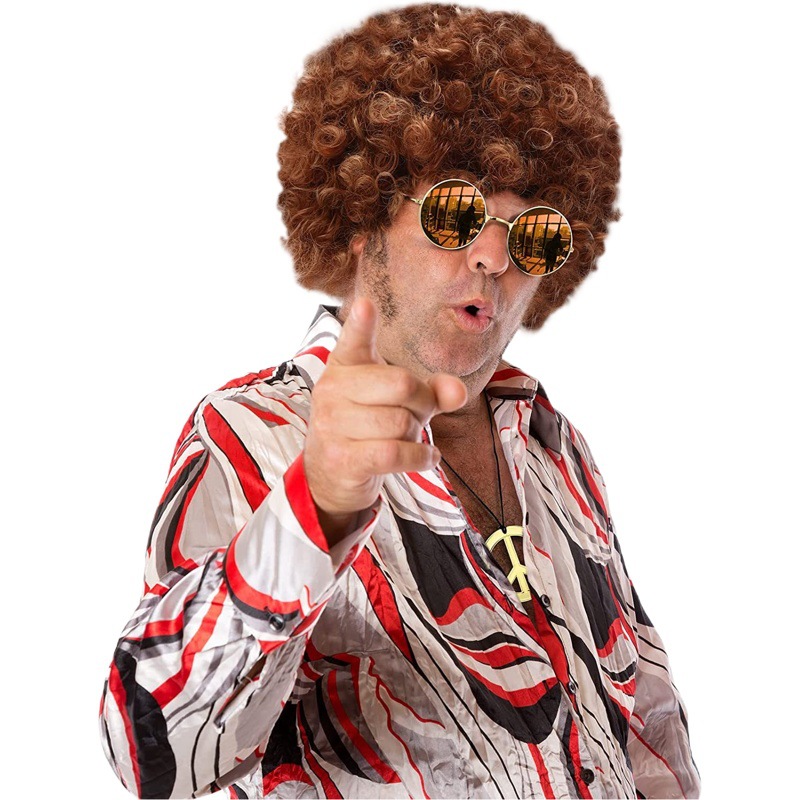 Hippi hippie Hippie Hipster gafas de sol africanas paz logo collar 70 tema peluca del partido