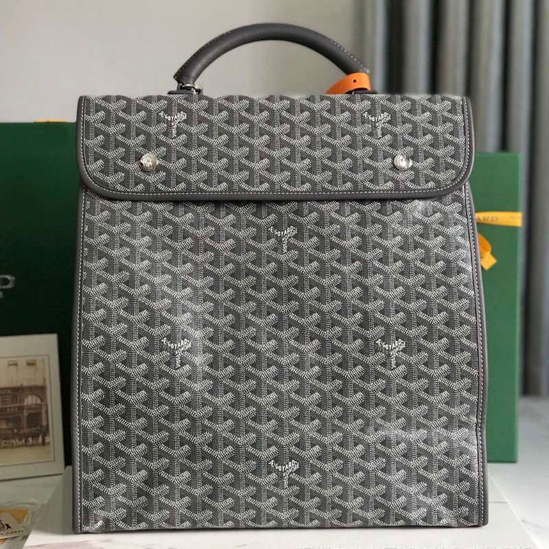 Goyard Goya Dog Teeth Old Flower Large Backpack Leather Schoolbag Foldable Casual Backpack Women's Handbag