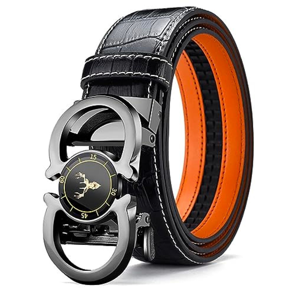 Cinturón de cuero genuino para hombre, informal, de negocios, impreso, popular, resistente a los arañazos y al desgaste, hebilla de cinturón, fabricante transfronterizo, venta directa al por mayor