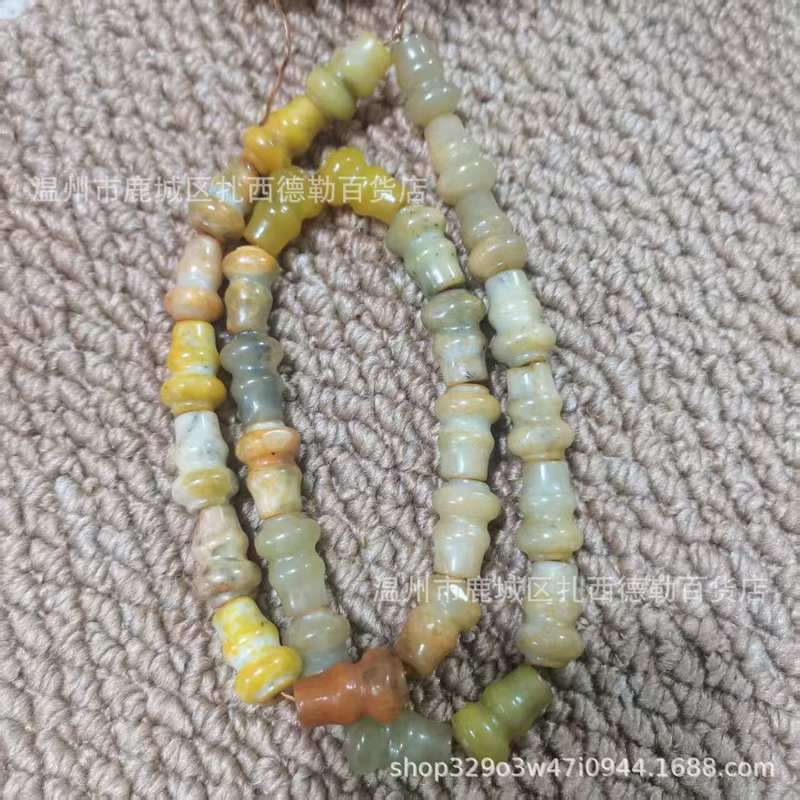 古玉老玉古玩杂项复古玉仿古做旧工艺品玉石吊坠岫玉葫芦珠子|undefined
