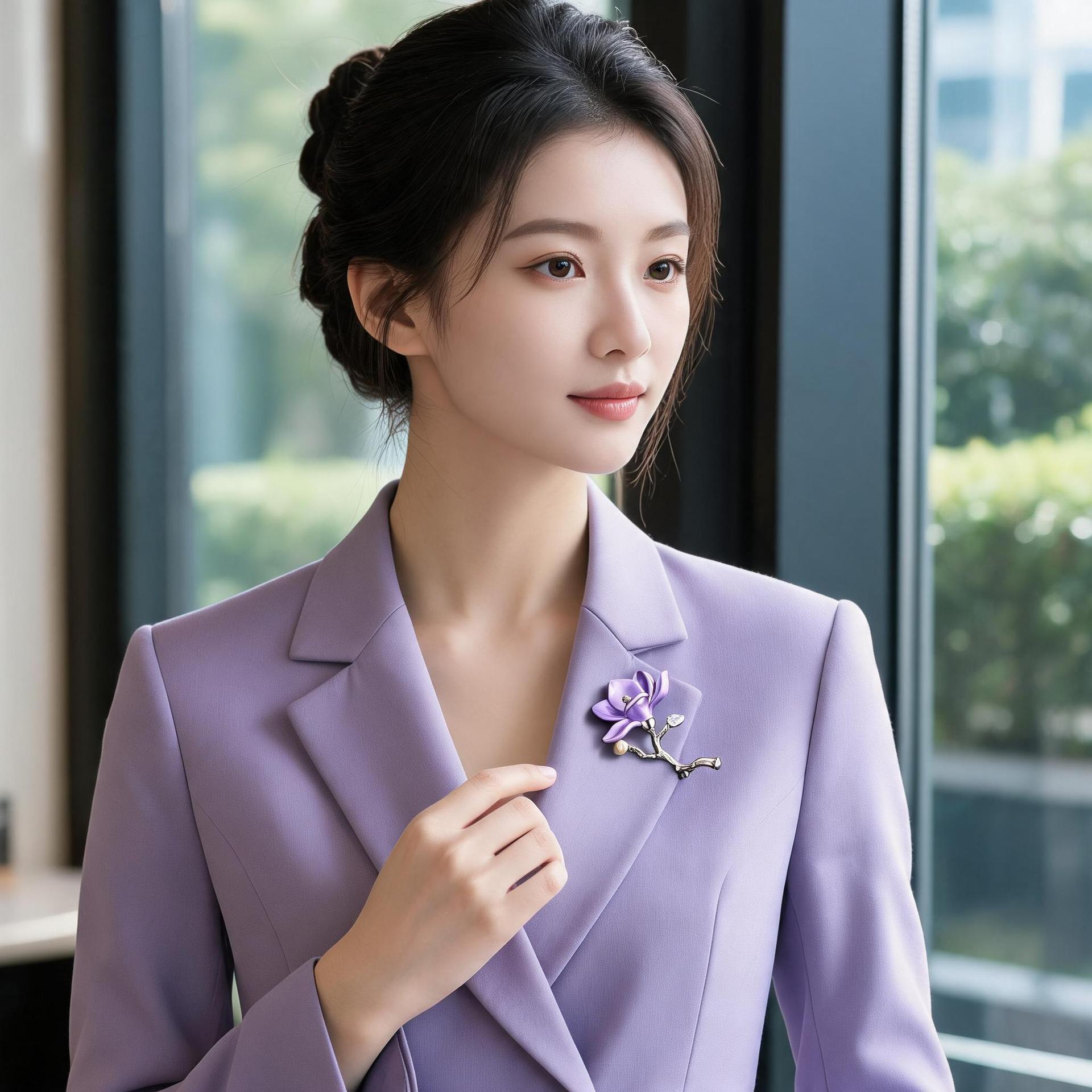 New Chinese-style enamel magnolia flower brooch, eco-friendly alloy, pearl and crystal embellishments, traditional Chinese-style pin, women's accessories, wholesale