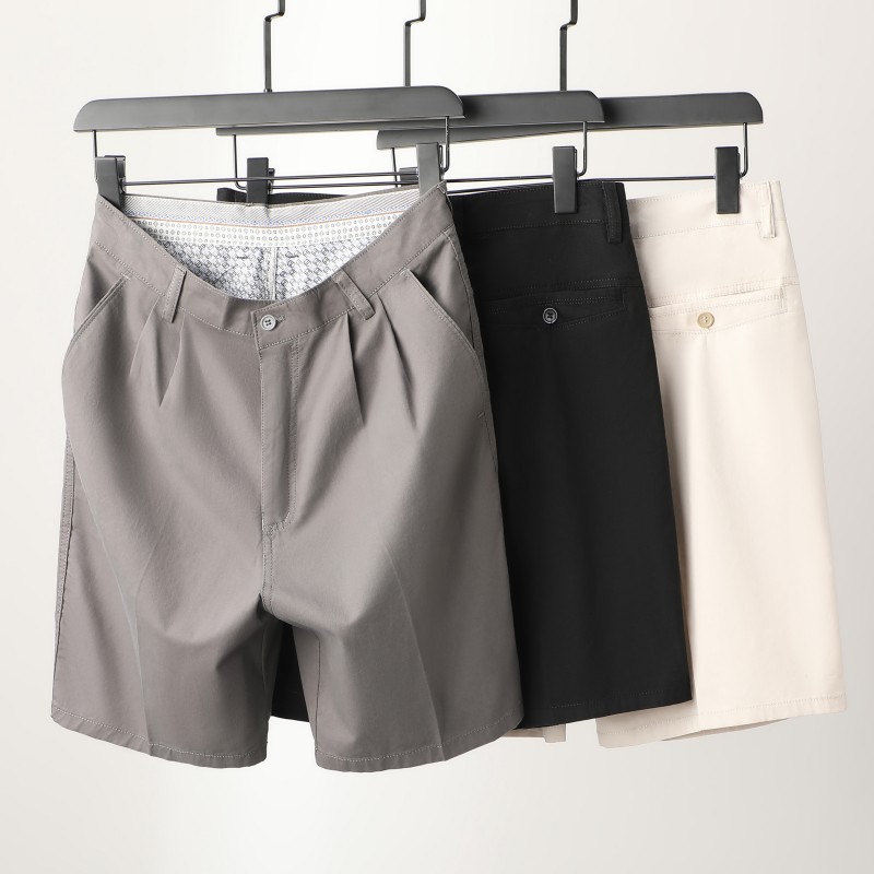 Pantalones cortos de algodón de mediana edad y ancianos de verano Pantalones cortos de algodón de cinco puntos pantalones cortos pantalones sueltos de cintura alta para hombres