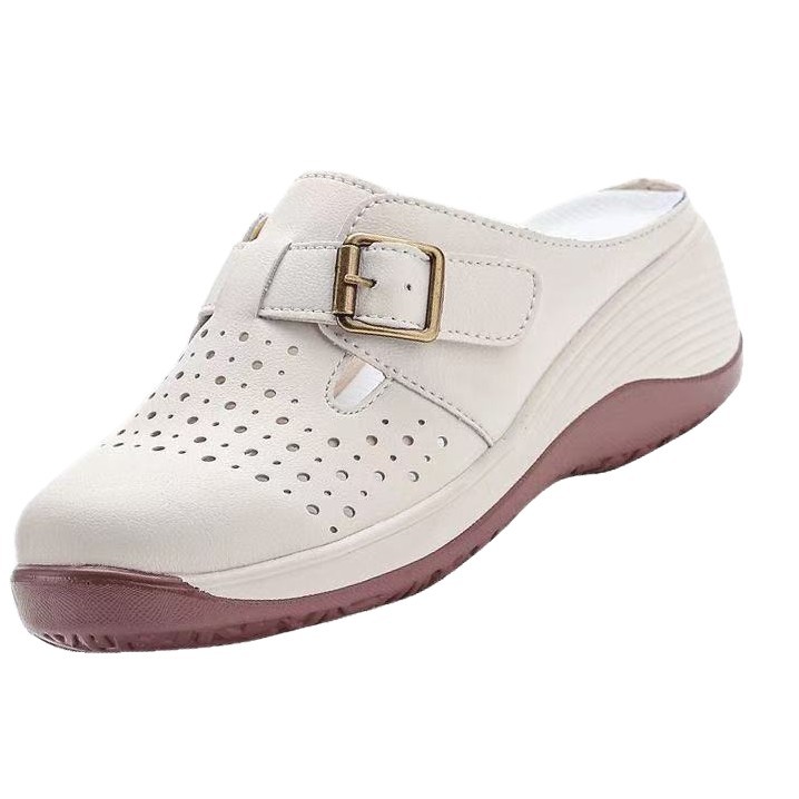 Zapatos casuales de mujer zapatillas de mitad de primavera y verano 2026 nuevos zapatos blancos con suela gruesa aumentada zapatillas perezosas para mujeres image 5