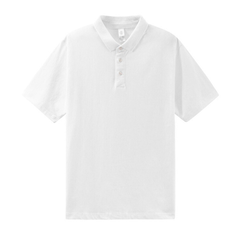 ビジネス男性poloシャツ日系重ポンド純綿襟tシャツポールシャツゆるい純色女性作業服250g|undefined