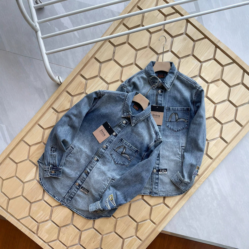 Cross-border Fushen EVISU Spring/Autumn New Collection: Men's Seagull Large M Print Casual Trendy Fashion Lapel Shirt Jacket Cross-border Fushen EVISU Spring/Autumn New Collection: Men's Seagull Large M Print Casual Trendy Fashion Lapel Shirt Jacket