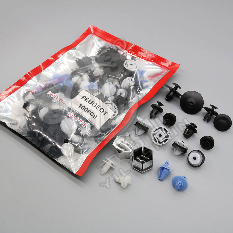 Adecuado para Peugeot panel de la puerta del coche guardia ceja rueda clip neumático rueda tornillo tapa parachoques empuje hebilla