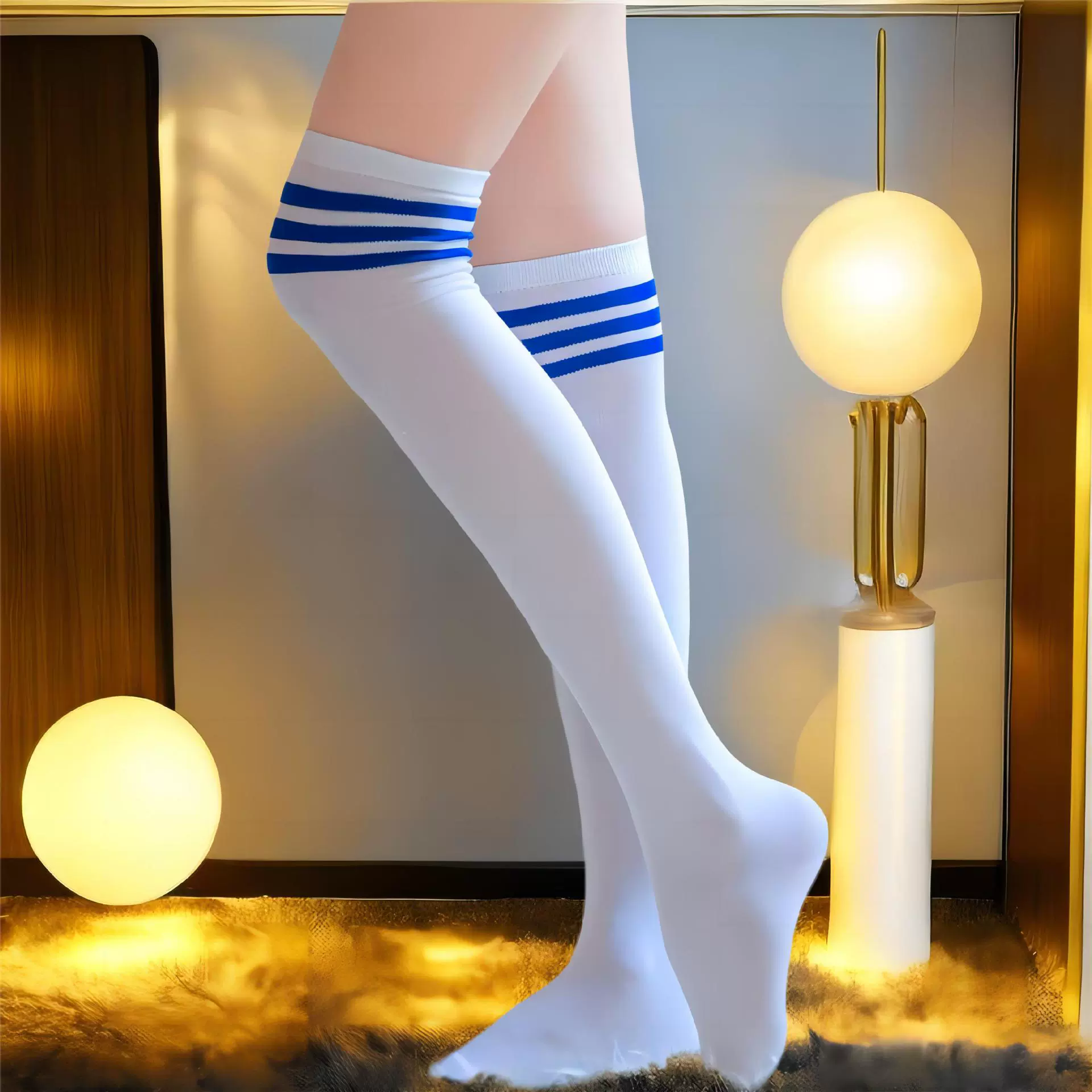 Summer thin knee socks, Japanese cute high boots, mid-length
