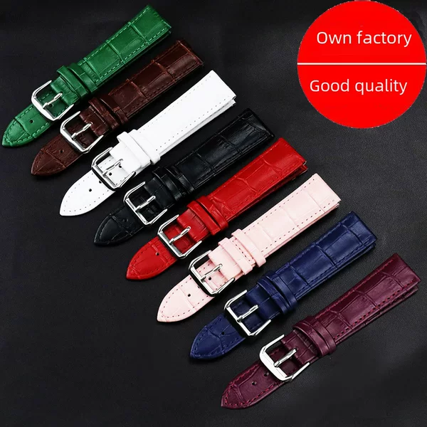 Factory Direct Sale Genuine Leather Bamboo Pattern Watch Strap 13‑15‑17‑19‑21mm Watch Replacement Leather Strap Accessories
