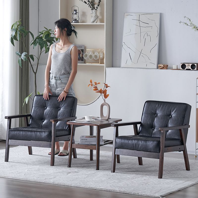 レザーアートコンビネーション 小型賃貸住宅 無垢材椅子 レジャー シングル ダブル エコノミー リビングルーム 北欧 シンプル ソファチェア|undefined