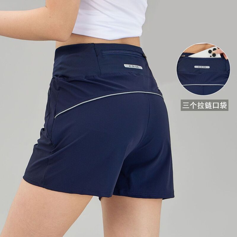 New Style Women's Quick-Dry Breathable Sports Boxer Shorts, Loose Fit Running Breathable Elastic Fitness Pants, Plus Size