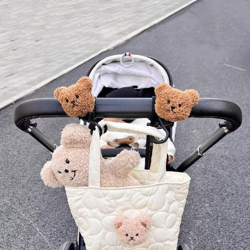 Korean ins style bear head stroller hook stroller accessories stroller walking artifact multi-functional bag hook