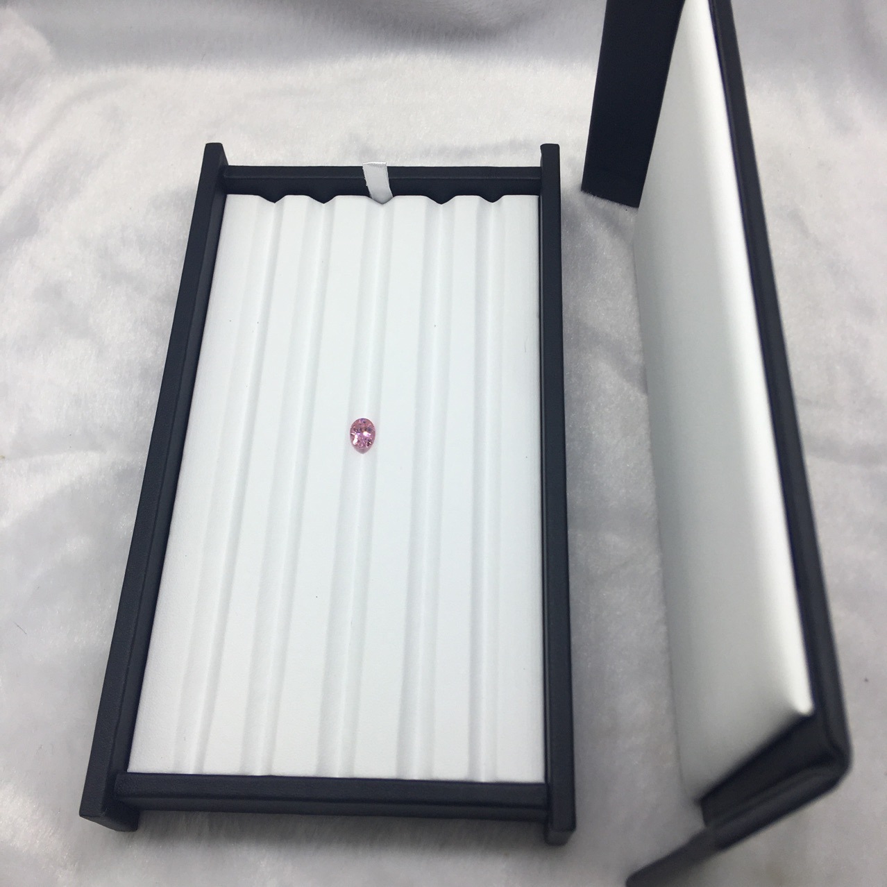 裸石戒面宝石首饰包装展示盒子宝石收纳盘彩宝带盖锞石V槽盒子