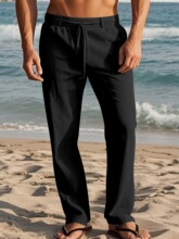 S 73321 Simple Drawstring Casual Straight Pants ����ֱͲ����