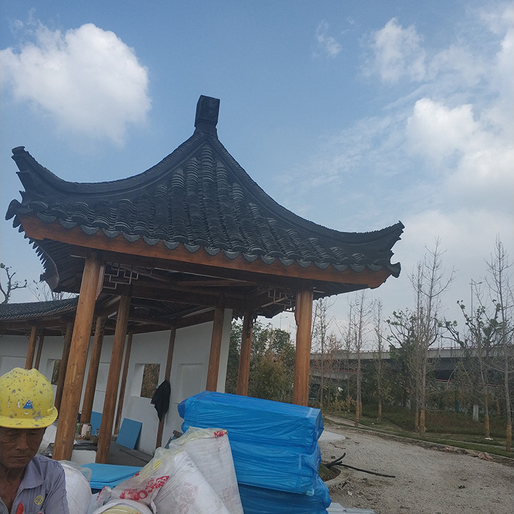 建筑古建四角六角亭苏州安装飞檐翘角水榭青砖吴王靠苏式古建专用