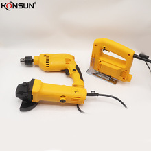 外贸定制电动工具33件套 电钻角磨机曲线锯五金工具箱多功能套装