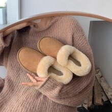 雪地靴女2025冬季新款短筒平底皮毛一体棉鞋女冬外穿时尚加绒加厚