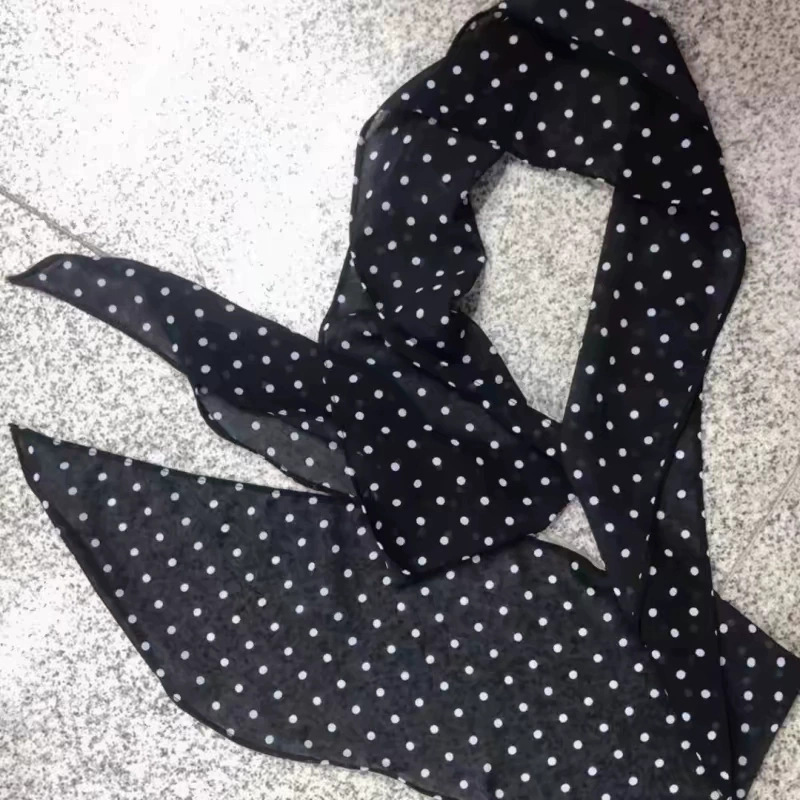 2#폴카 도트 실크 스카프 [얇은 단층]