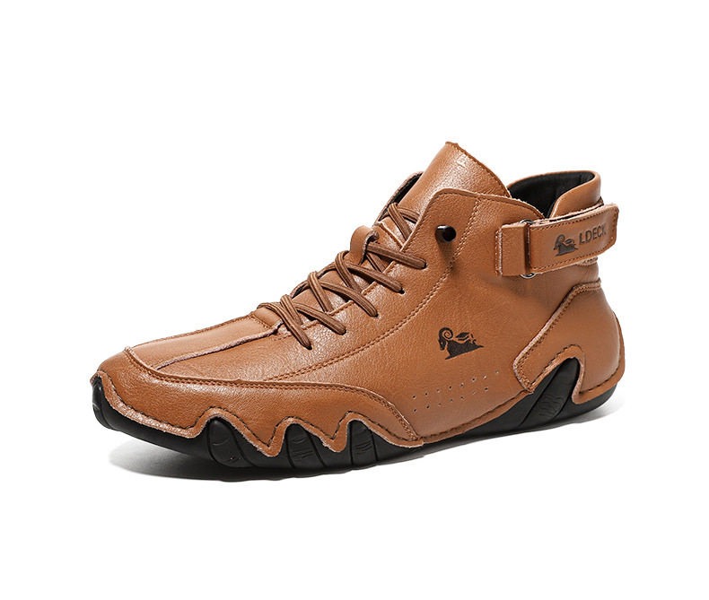 Bốt Martin nam cổ cao dáng ngắn, mũi tròn, đế bằng, phong cách thường ngày — C8008 màu kaki, C8008 màu xám, C8008 màu đen, F8008 Màu xanh lá cây chi tiết 38