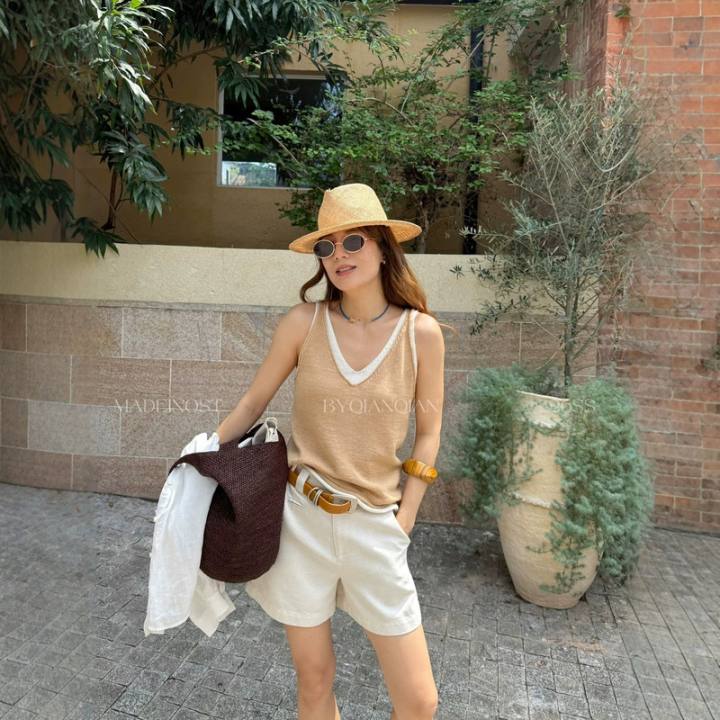【Fei】High-Quality Color-Fast Denim Jeans, Korean-Style Versatile High-Waisted Wide-Leg Pants, Casual Shorts (with Belt)
