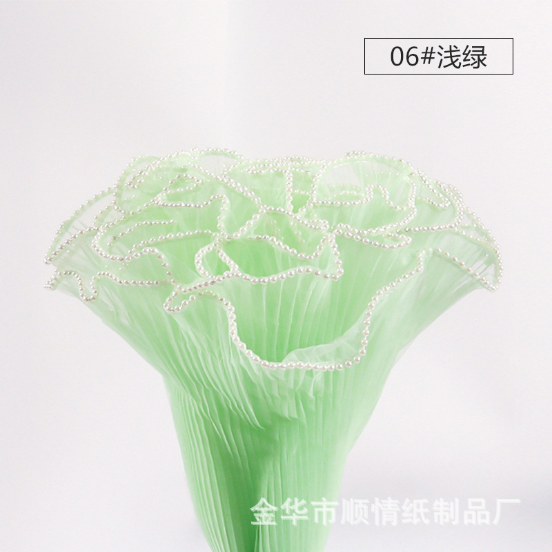 Papel de embalaje para flores con perlas onduladas, unilateral, de malla, para floristería, transfronterizo, al por mayor