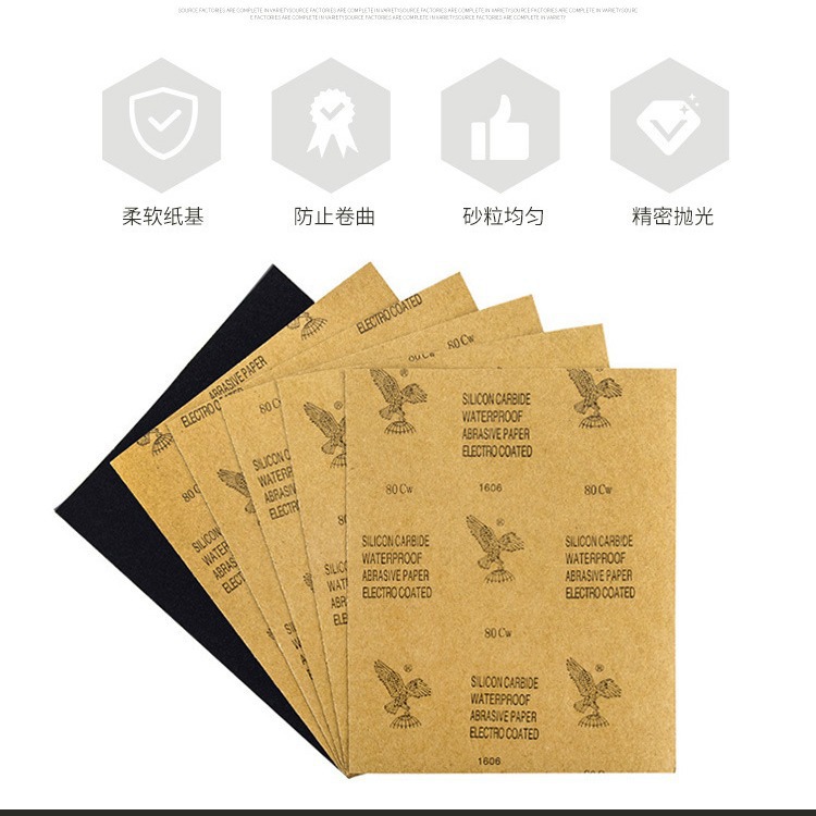 mayorista de pulido de automóviles papel de lija de agua carburo de silicio papel de lija resistente al agua molino en seco 2000 malla papel de lija de pintura de chapa metálica