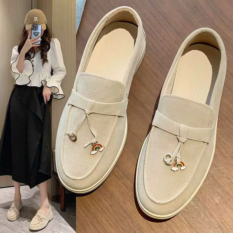 Женские туфли больших размеров 41-43, весна-осень 2025, новые универсальные туфли-бобы на мягкой подошве, слипоны, лоферы