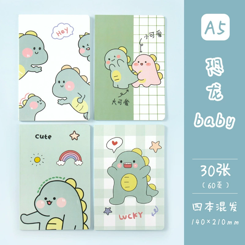 Cartoon notebook for students, book, laptop, print, scheduler