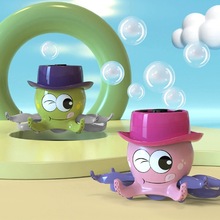 新款小章鱼充电泡泡机电动卡通儿童多孔八爪鱼泡泡器牵绳行走玩具