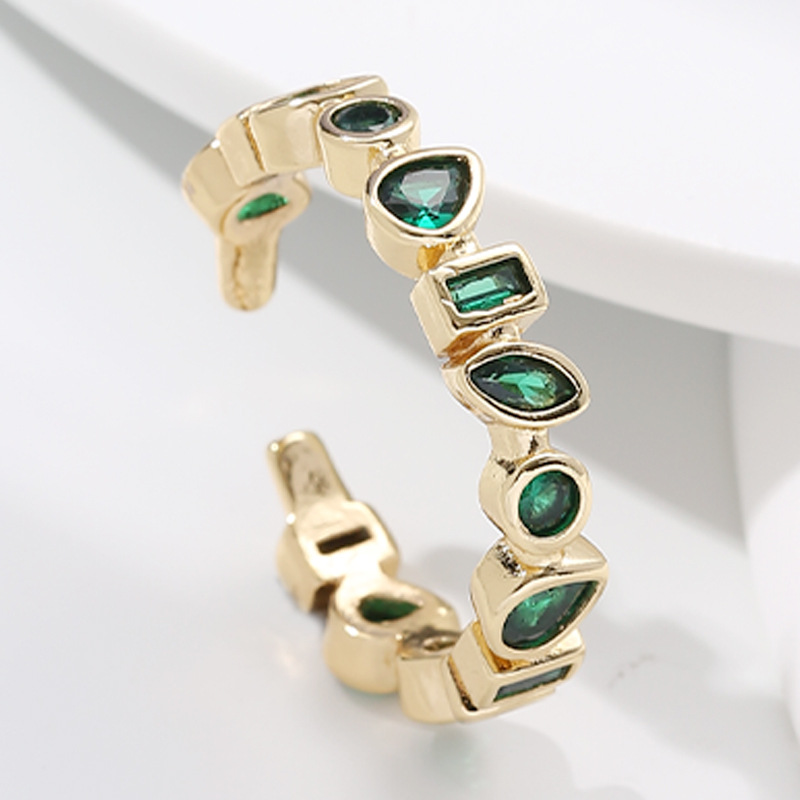 Women'S Gender 1 Piece Hip-hop Geometric Copper Inlay Zircon Open Ring