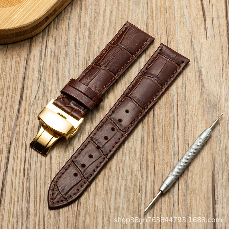 Верхний слой воловьей кожи ремешок часы аксессуары Коричневый черный унисекс кожа часы с нижней крышкой тяжелой промышленности Новый