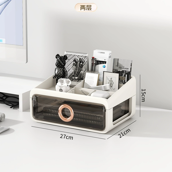 [Large+top cover -two -layer] Dust -proof integrated installation/transparent tea