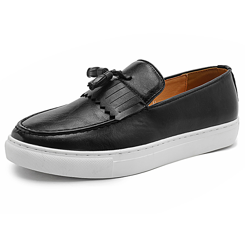 Transfronterizo nuevo más tamaño borla zapatillas hombres de moda europea y americana pasarela slip-on zapatos de cuero de los hombres de negocios personalizados zapatillas de deporte casuales image 15