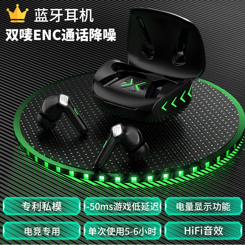 Ghadshi Y1 e-sports juego de auriculares bluetooth retardo cero ENC de doble cubierta de reducción de ruido de llamadas auriculares inalámbricos transfronterizos