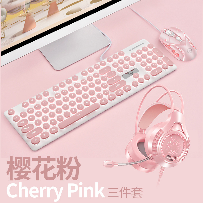 Talla de plata V8 punk mecánico teclado táctil ratón traje luminoso juego de accesorios de computadora al por mayor Amazon transfronteriza