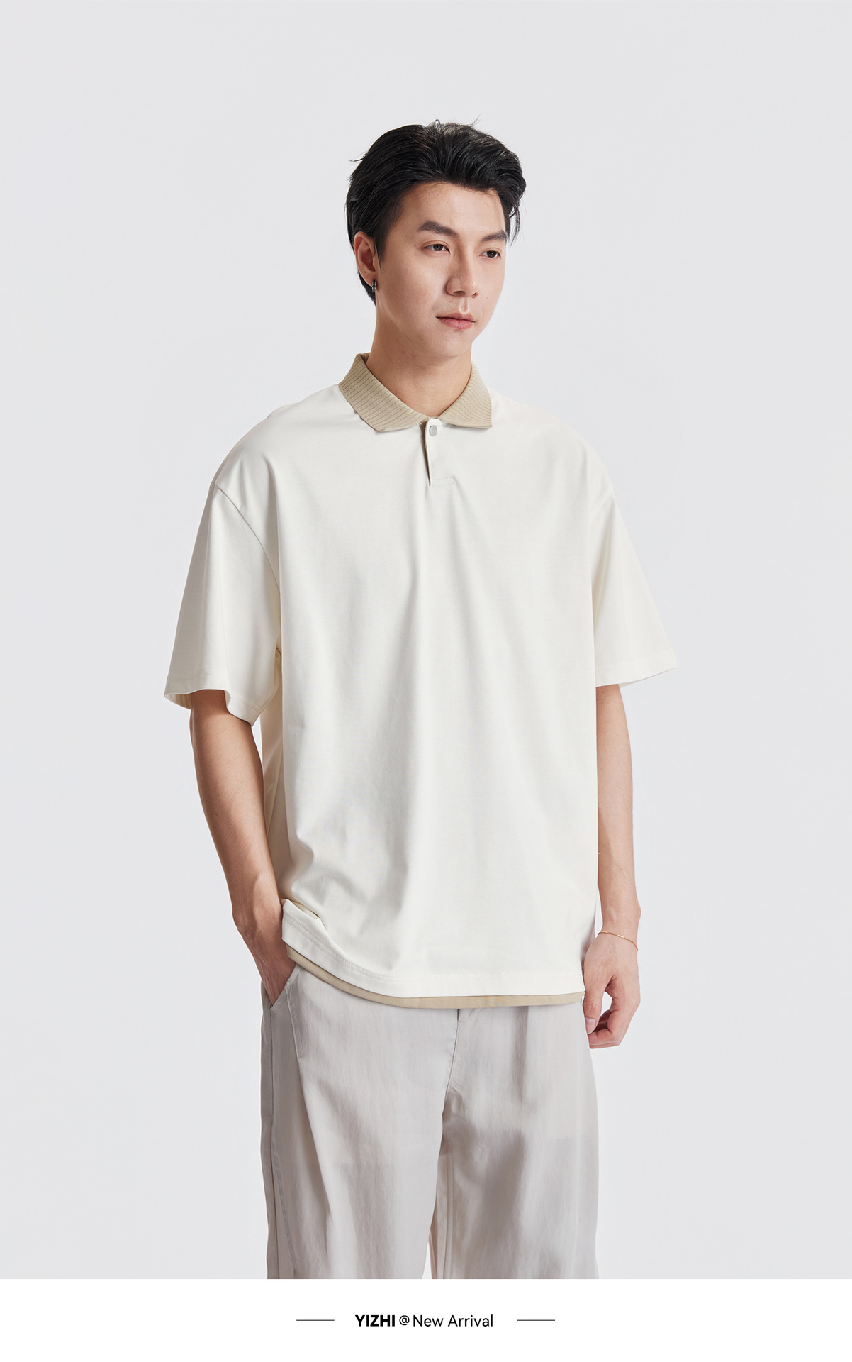 Áo Polo Nam Cổ Bẻ Phong Cách Cổ Điển, Chất Liệu Cotton Thoáng Mát, Form Rộng Vai Xuôi — màu sắc chi tiết 9