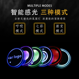 Avtomobil LED İşıqlı Su Altlığı, Rəngli Atmosfer İşığı, Günəş/USB Enerjili, Sürüşməyən