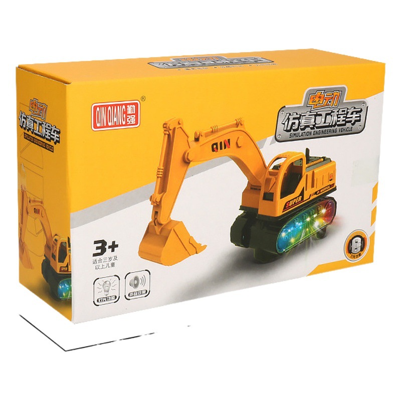 Juguete de excavadora universal eléctrica para niños modelo de excavadora de luz de música de simulación juguete de parada de vehículo de ingeniería