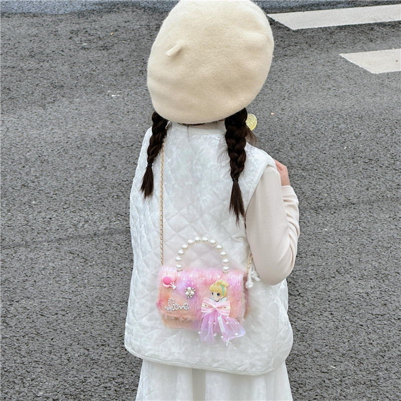 2024 nuevo bolso de niñas de estilo extranjero, moda universal, bolso de hombro para niños, bolso de mano de niña roja, moda