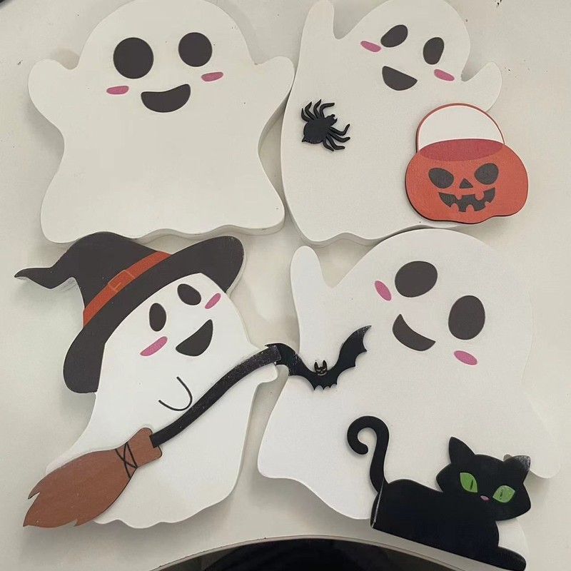 ハロウィーン装飾品階層トレイ装飾テーブル看板パーティー家庭棚展示かわいい幽霊|undefined