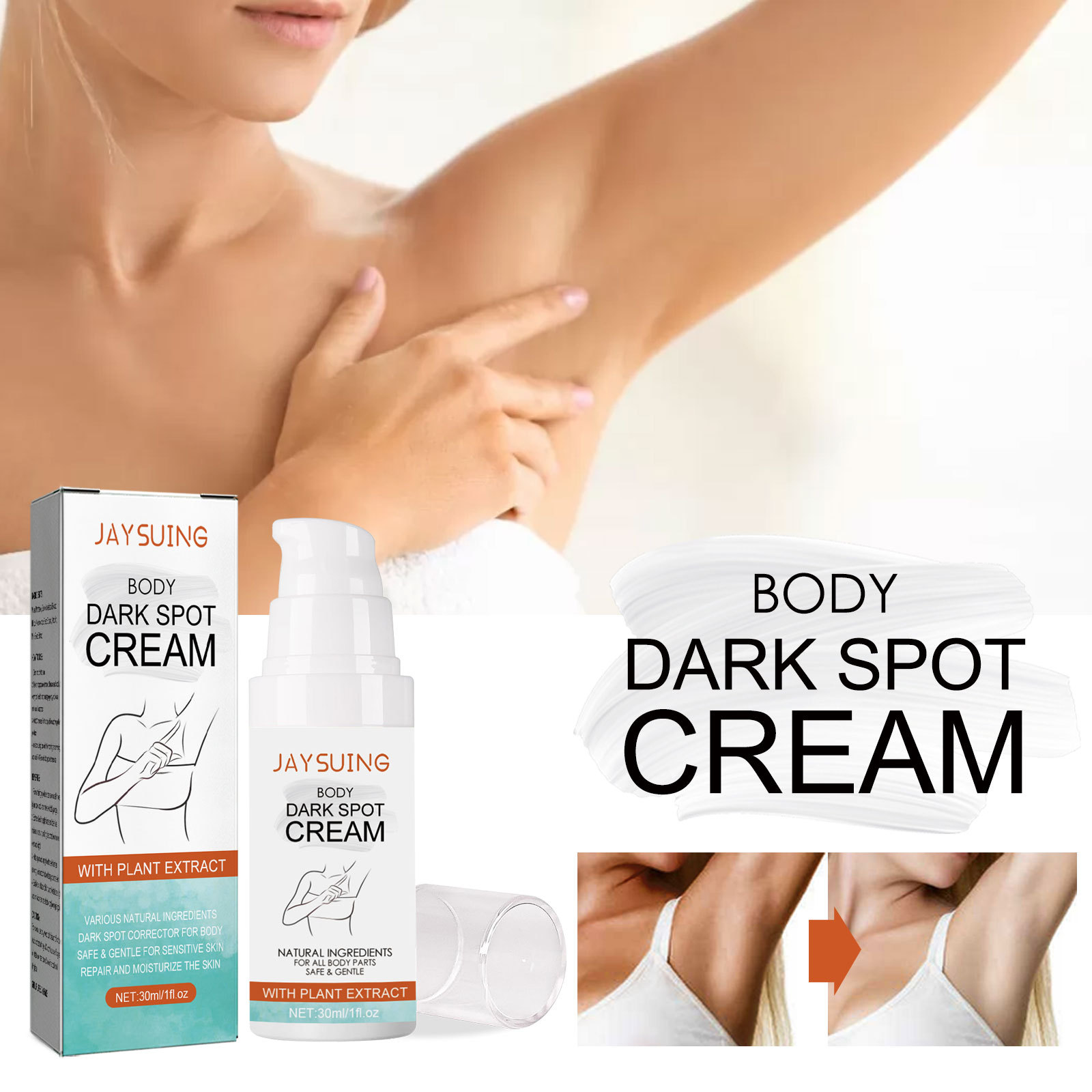 Repararea punctelor negre de la mars pentru axile, gât, articulații mână-picior, iluminarea nuanței pielii și înfrumusețarea corpului_voghion.com