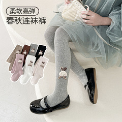 女童打底褲春秋棉質a類配裙子薄款白色黑色兒童舞蹈卡通連褲襪子