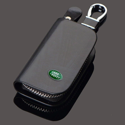 Car Keychain, Universal Car Logo Car key bag - land-rover-wood-grain-black
