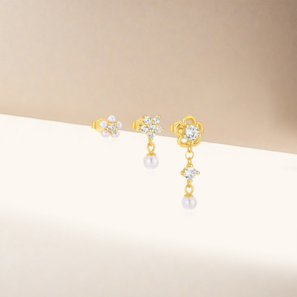 5g Weight 925 Sterling Silver Ear Needle Material Zircon Inlay Material Earrings Classification 1 Set Quantity Holiday, Daily Occasion 925 Sterling Silver Material Geometric Pattern Women's Gender Asymmetrical, Inlay Design Simple Style, Shiny Style 1 Set 925 Sterling Silver Zircon Geometric Earrings 10